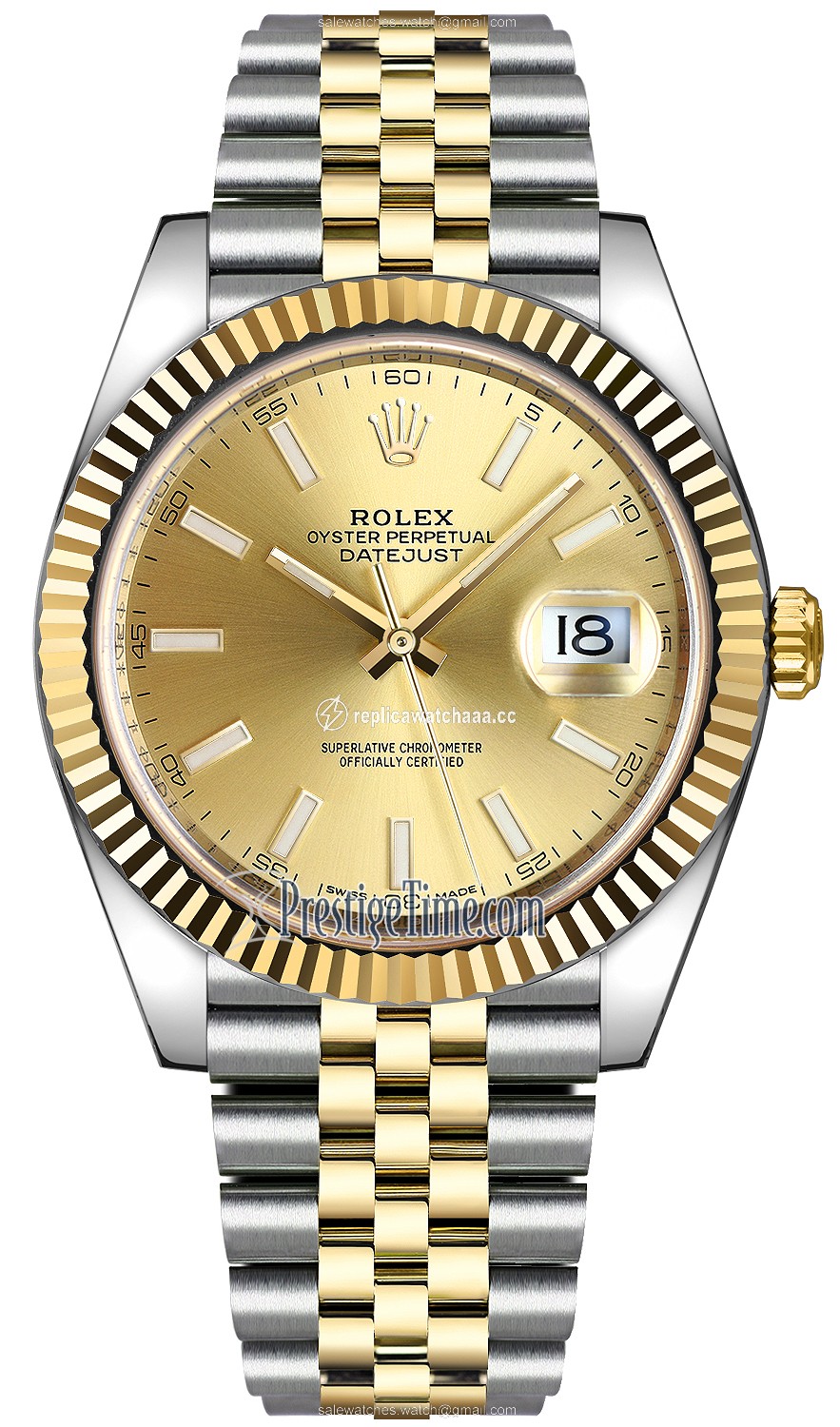 126333 Champagne Index Jubilee Rolex Datejust 41mm Stainless Steel and Yellow Gold Mens Watch 126333 Champagne Index Jubilee Rolex Datejust 41mm Stainless Steel and Yellow Gold Mens Watch