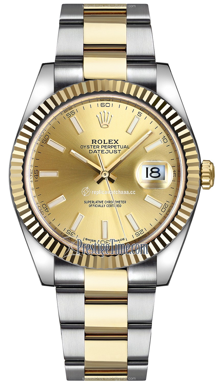 126333 Champagne Index Oyster Rolex Datejust 41mm Stainless Steel and Yellow Gold Mens Watch 126333 Champagne Index Oyster Rolex Datejust 41mm Stainless Steel and Yellow Gold Mens Watch