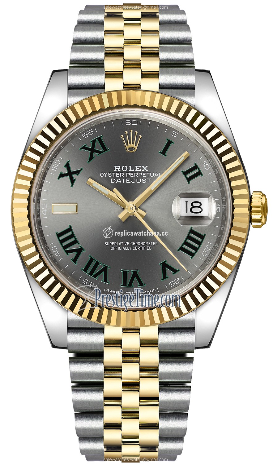 126333 Slate Roman Jubilee Wimbledon Rolex Datejust 41mm Steel and Yellow Gold Mens Watch 126333 Slate Roman Jubilee Wimbledon Rolex Datejust 41mm Steel and Yellow Gold Mens Watch