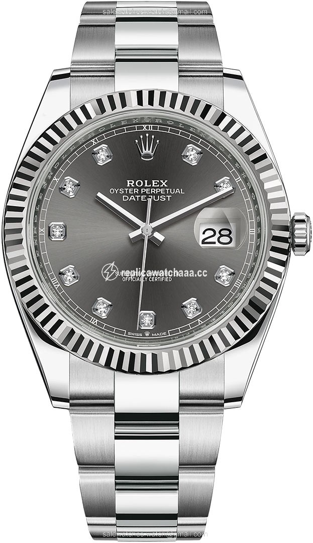 126334 Dark Rhodium Diamond Oyster Rolex Datejust 41mm Stainless Steel Mens Watch 126334 Dark Rhodium Diamond Oyster Rolex Datejust 41mm Stainless Steel Mens Watch