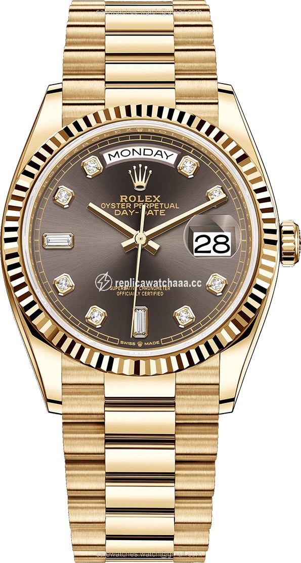 128238 Dark Grey Diamond Rolex Day-Date 36mm Yellow Gold Midsize Watch 128238 Dark Grey Diamond Rolex Day-Date 36mm Yellow Gold Midsize Watch
