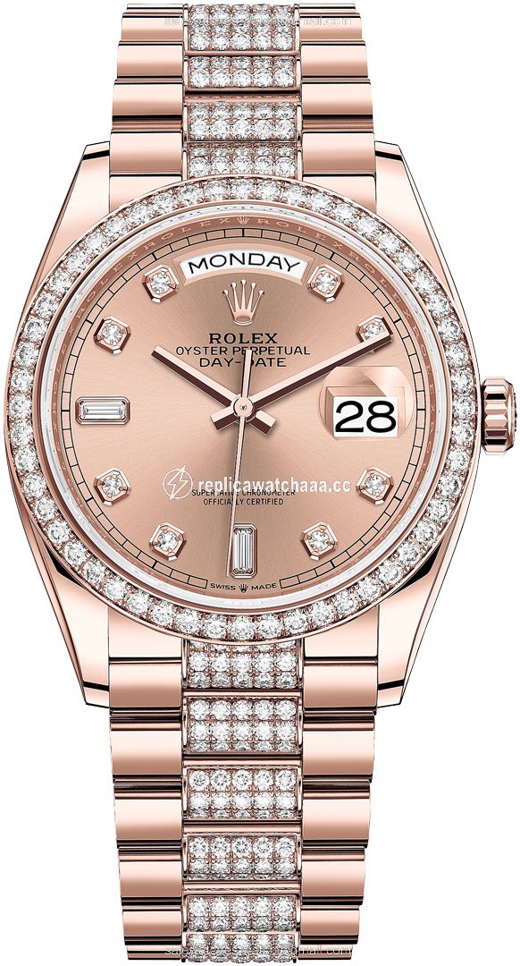128345RBR Rose Diamond DB Rolex Day-Date 36mm Everose Gold Midsize Watch 128345RBR Rose Diamond DB Rolex Day-Date 36mm Everose Gold Midsize Watch