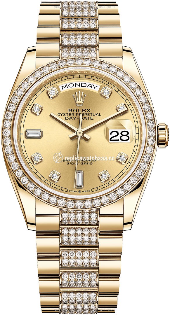 128348RBR Champagne Diamond DB Rolex Day-Date 36mm Yellow Gold Midsize Watch 128348RBR Champagne Diamond DB Rolex Day-Date 36mm Yellow Gold Midsize Watch