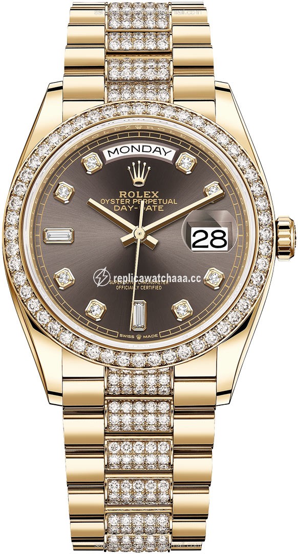 128348RBR Dark Grey Diamond DB Rolex Day-Date 36mm Yellow Gold Midsize Watch 128348RBR Dark Grey Diamond DB Rolex Day-Date 36mm Yellow Gold Midsize Watch