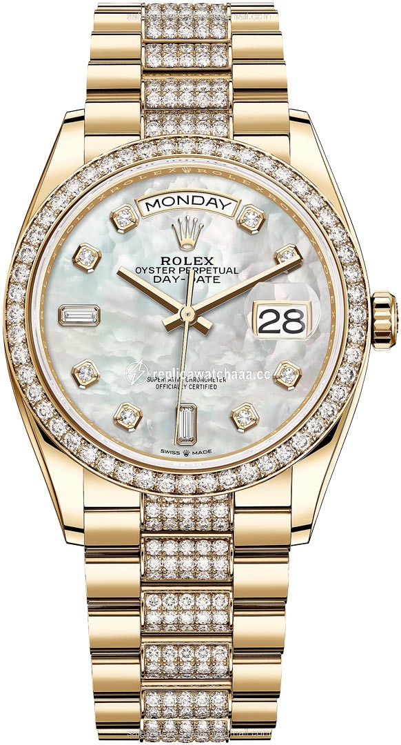 128348RBR MOP Diamond DB Rolex Day-Date 36mm Yellow Gold Midsize Watch 128348RBR MOP Diamond DB Rolex Day-Date 36mm Yellow Gold Midsize Watch