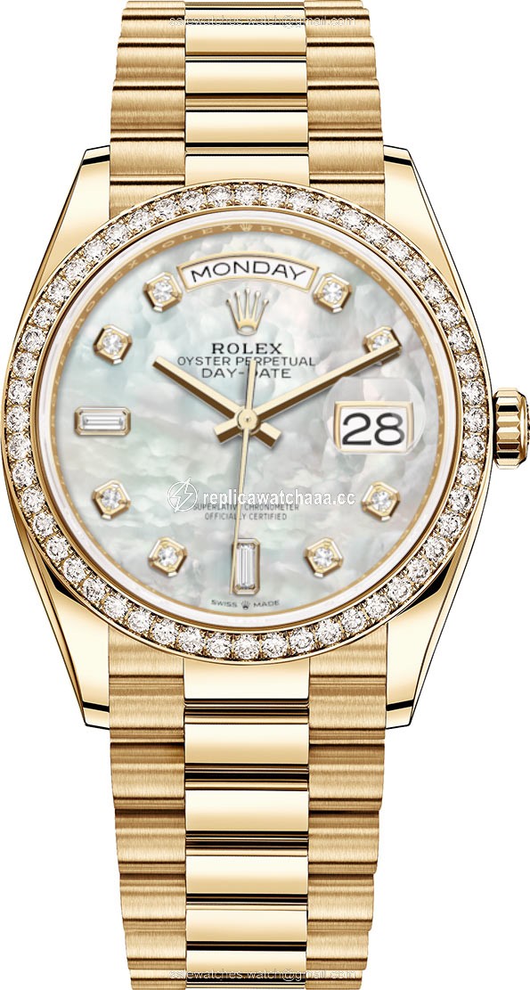 128348RBR MOP Diamond Rolex Day-Date 36mm Yellow Gold Midsize Watch 128348RBR MOP Diamond Rolex Day-Date 36mm Yellow Gold Midsize Watch