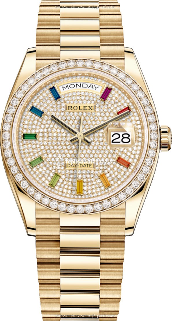 128348RBR Pave Rainbow Rolex Day-Date 36mm Yellow Gold Midsize Watch 128348RBR Pave Rainbow Rolex Day-Date 36mm Yellow Gold Midsize Watch