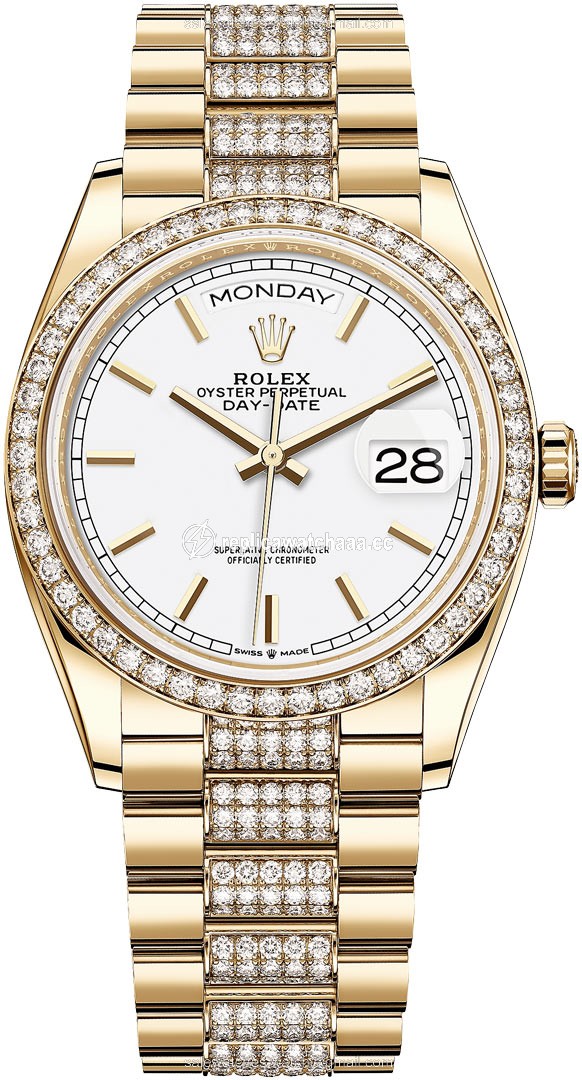 128348RBR White Index Index DB Rolex Day-Date 36mm Yellow Gold Midsize Watch 128348RBR White Index Index DB Rolex Day-Date 36mm Yellow Gold Midsize Watch