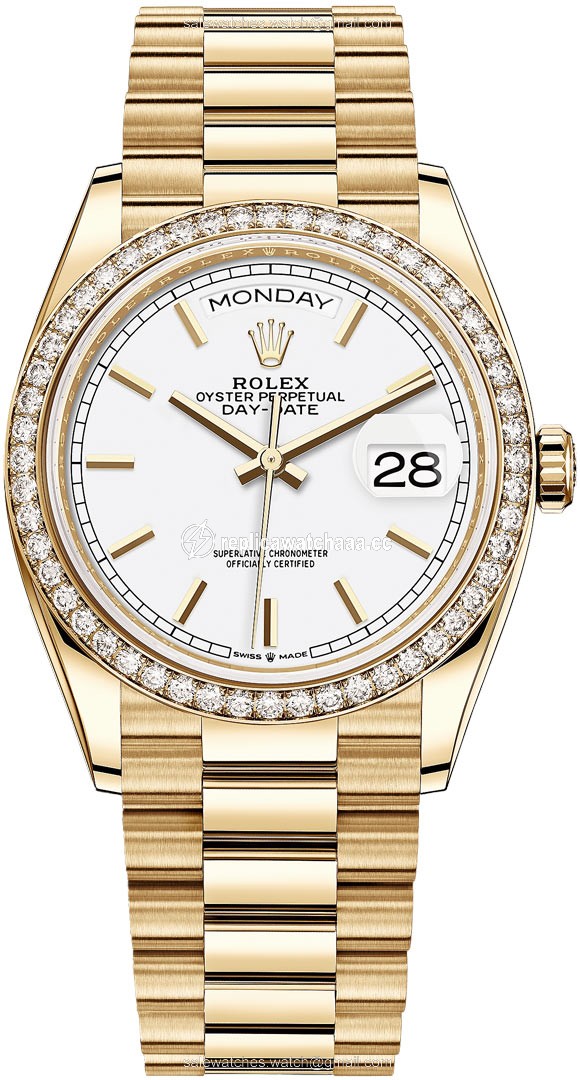 128348RBR White Index Index Rolex Day-Date 36mm Yellow Gold Midsize Watch 128348RBR White Index Index Rolex Day-Date 36mm Yellow Gold Midsize Watch