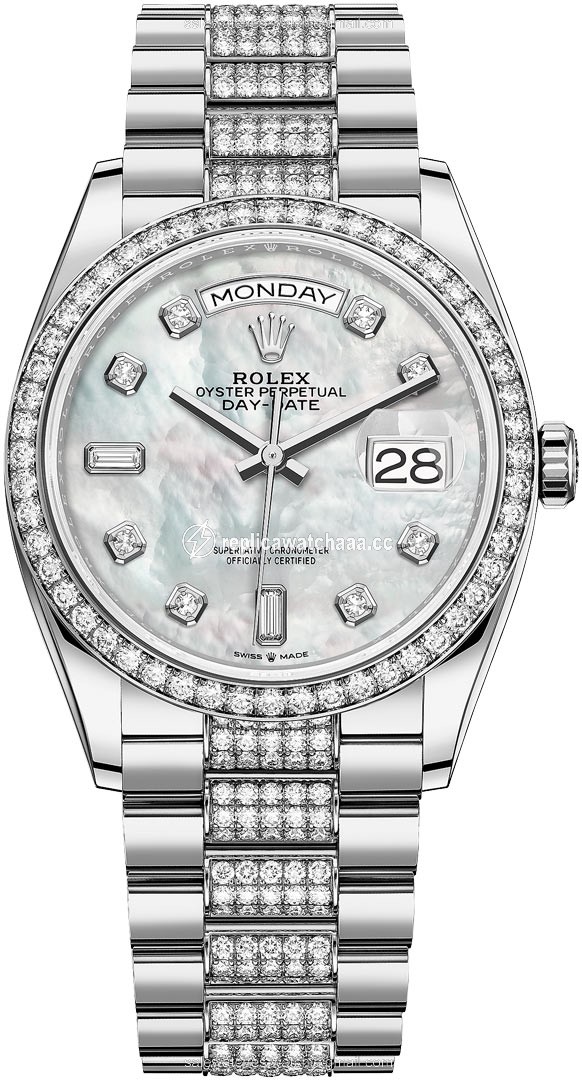 128349RBR MOP Diamond DB Rolex Day-Date 36mm White Gold Midsize Watch 128349RBR MOP Diamond DB Rolex Day-Date 36mm White Gold Midsize Watch