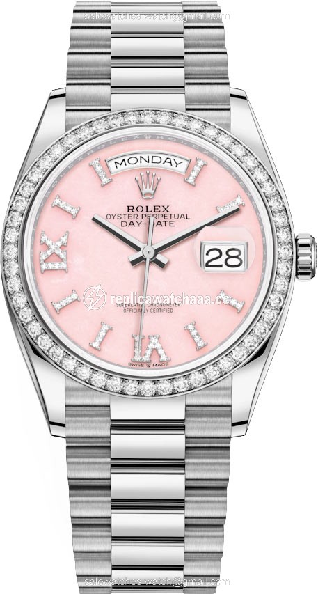 128349RBR Pink Opal Rolex Day-Date 36mm White Gold Midsize Watch 128349RBR Pink Opal Rolex Day-Date 36mm White Gold Midsize Watch