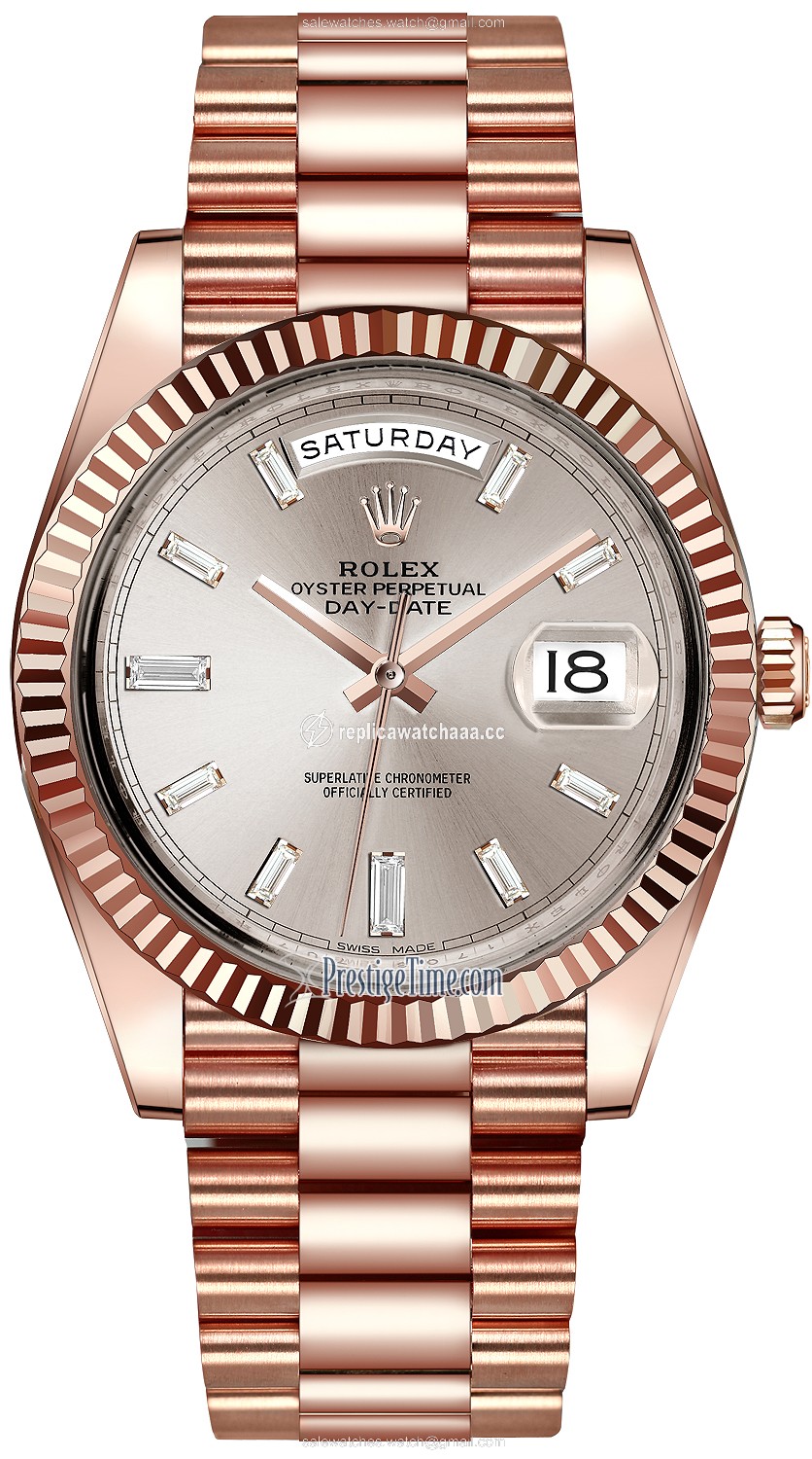 228235 Sundust Baguette Index Rolex Day-Date 40mm Everose Gold Mens Watch 228235 Sundust Baguette Index Rolex Day-Date 40mm Everose Gold Mens Watch