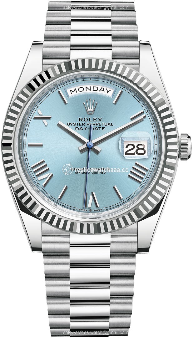 228236 Ice Blue Roman Rolex Day-Date 40mm Platinum Mens Watch 228236 Ice Blue Roman Rolex Day-Date 40mm Platinum Mens Watch