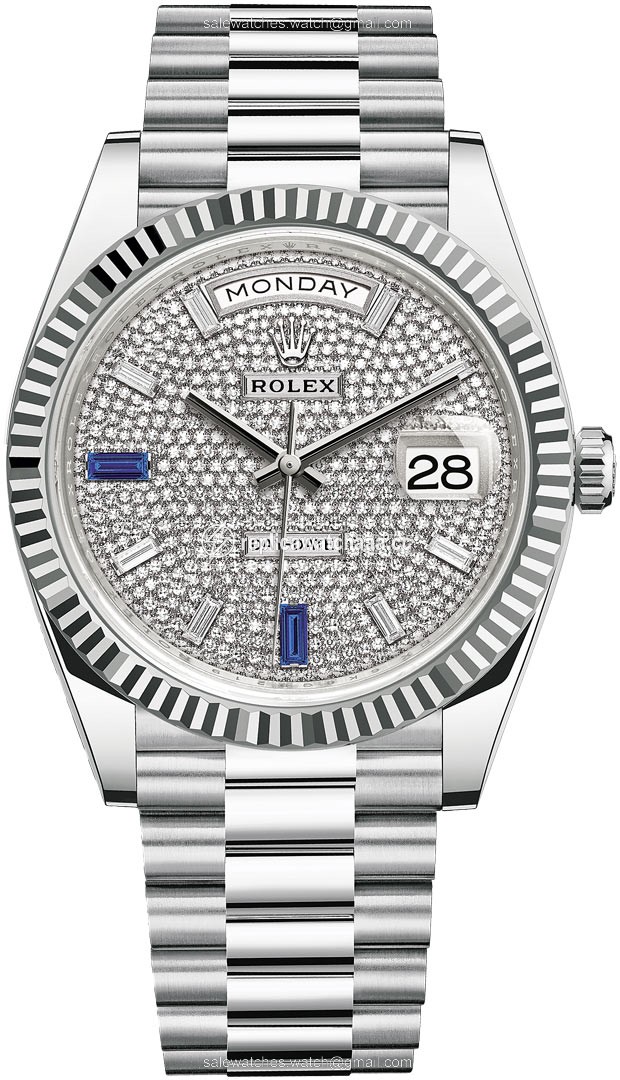 228236 Pave Baguette Rolex Day-Date 40mm Platinum Mens Watch 228236 Pave Baguette Rolex Day-Date 40mm Platinum Mens Watch