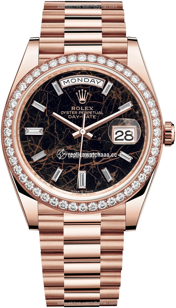 228345RBR Eisenkiesel Baguette Rolex Day-Date 40mm Everose Gold Mens Watch 228345RBR Eisenkiesel Baguette Rolex Day-Date 40mm Everose Gold Mens Watch