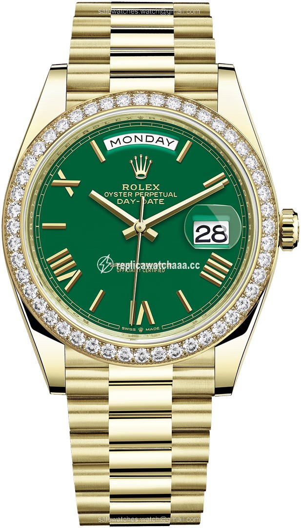 228348RBR Green Roman Rolex Day-Date 40mm Yellow Gold Mens Watch 228348RBR Green Roman Rolex Day-Date 40mm Yellow Gold Mens Watch