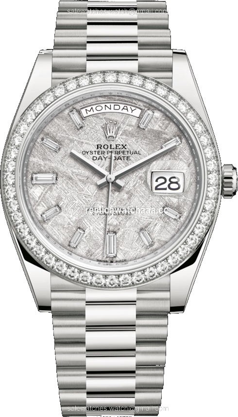 228349RBR Meteorite Baguette Rolex Day-Date 40mm White Gold Mens Watch 228349RBR Meteorite Baguette Rolex Day-Date 40mm White Gold Mens Watch