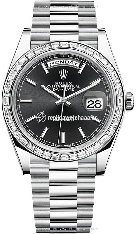 228396TBR Black Index Rolex Day-Date 40mm Platinum Mens Watch 228396TBR Black Index Rolex Day-Date 40mm Platinum Mens Watch