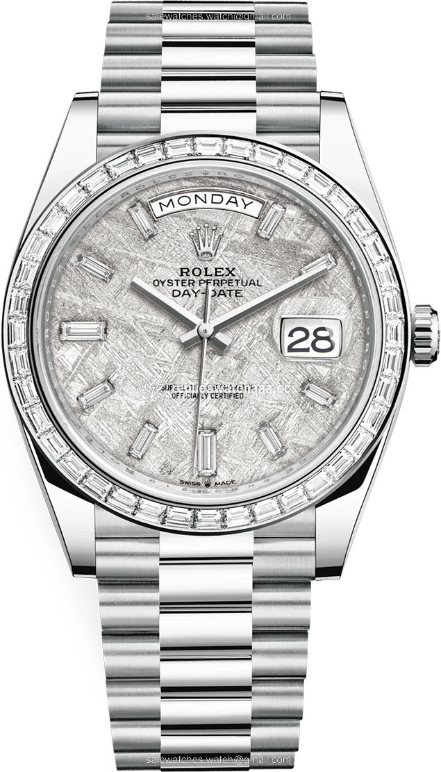 228396TBR Meteorite Baguette Rolex Day-Date 40mm Platinum Mens Watch 228396TBR Meteorite Baguette Rolex Day-Date 40mm Platinum Mens Watch