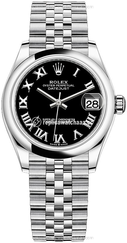 278240 Black Roman Jubilee Rolex Datejust 31mm Stainless Steel Ladies Watch 278240 Black Roman Jubilee Rolex Datejust 31mm Stainless Steel Ladies Watch