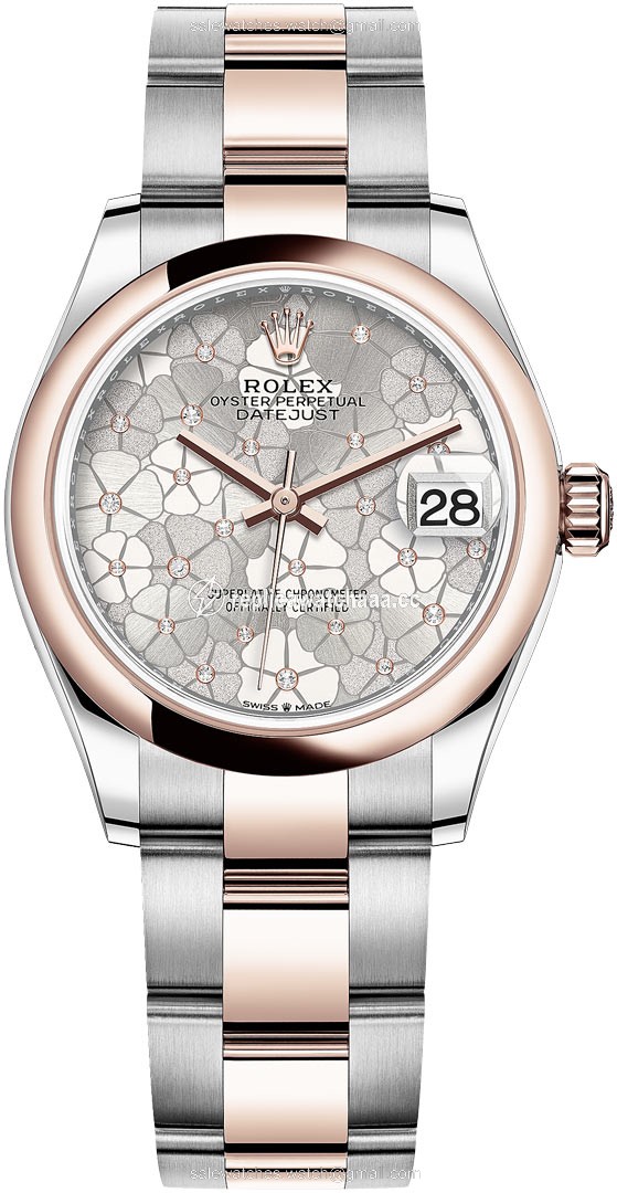 278241 Silver Floral Oyster Rolex Datejust 31mm Stainless Steel and Rose Gold Ladies Watch 278241 Silver Floral Oyster Rolex Datejust 31mm Stainless Steel and Rose Gold Ladies Watch
