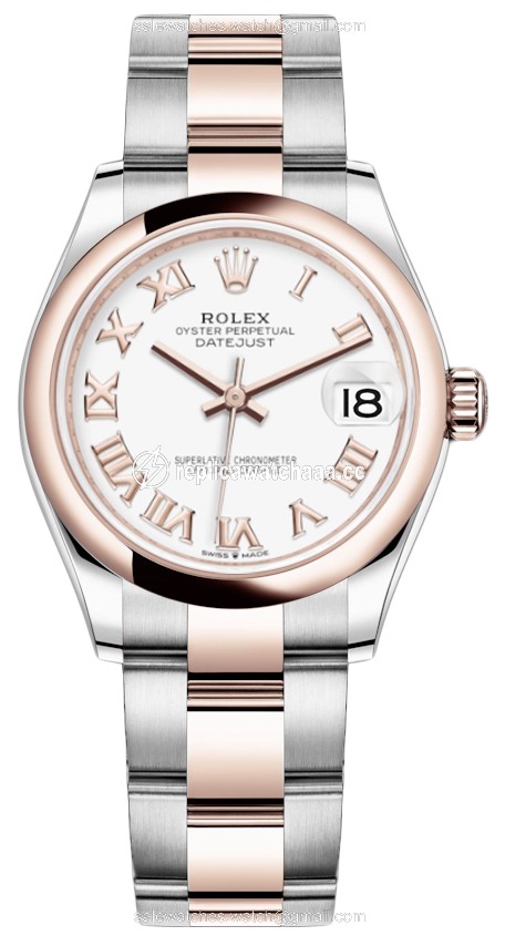 278241 White Roman Oyster Rolex Datejust 31mm Stainless Steel and Rose Gold Ladies Watch 278241 White Roman Oyster Rolex Datejust 31mm Stainless Steel and Rose Gold Ladies Watch