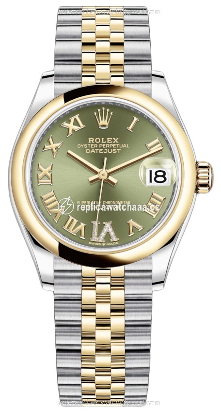 278243 Green VI Roman Jubilee Rolex Datejust 31mm Stainless Steel and Yellow Gold Ladies Watch 278243 Green VI Roman Jubilee Rolex Datejust 31mm Stainless Steel and Yellow Gold Ladies Watch