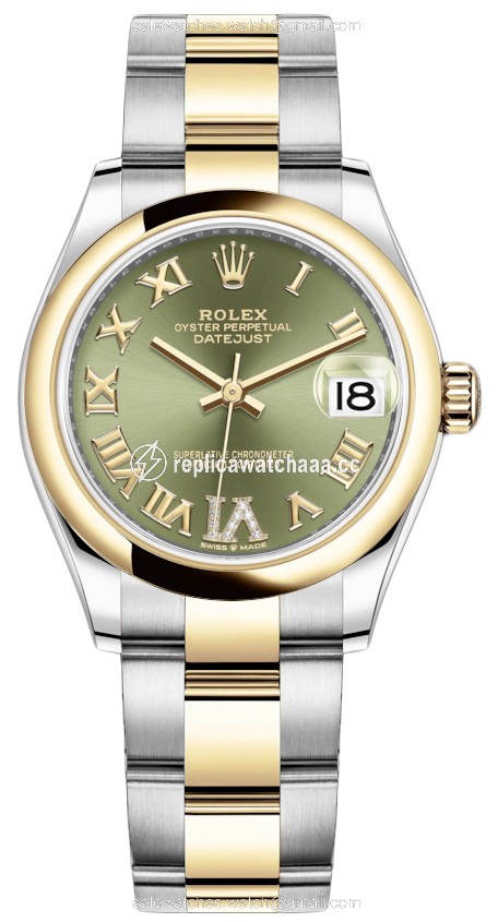 278243 Green VI Roman Oyster Rolex Datejust 31mm Stainless Steel and Yellow Gold Ladies Watch 278243 Green VI Roman Oyster Rolex Datejust 31mm Stainless Steel and Yellow Gold Ladies Watch