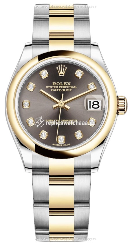 278243 Grey Diamond Oyster Rolex Datejust 31mm Stainless Steel and Yellow Gold Ladies Watch 278243 Grey Diamond Oyster Rolex Datejust 31mm Stainless Steel and Yellow Gold Ladies Watch