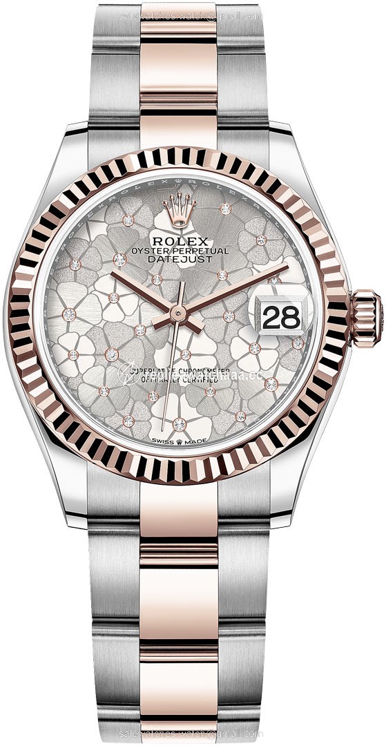 278271 Silver Floral Oyster Rolex Datejust 31mm Stainless Steel and Rose Gold Ladies Watch 278271 Silver Floral Oyster Rolex Datejust 31mm Stainless Steel and Rose Gold Ladies Watch