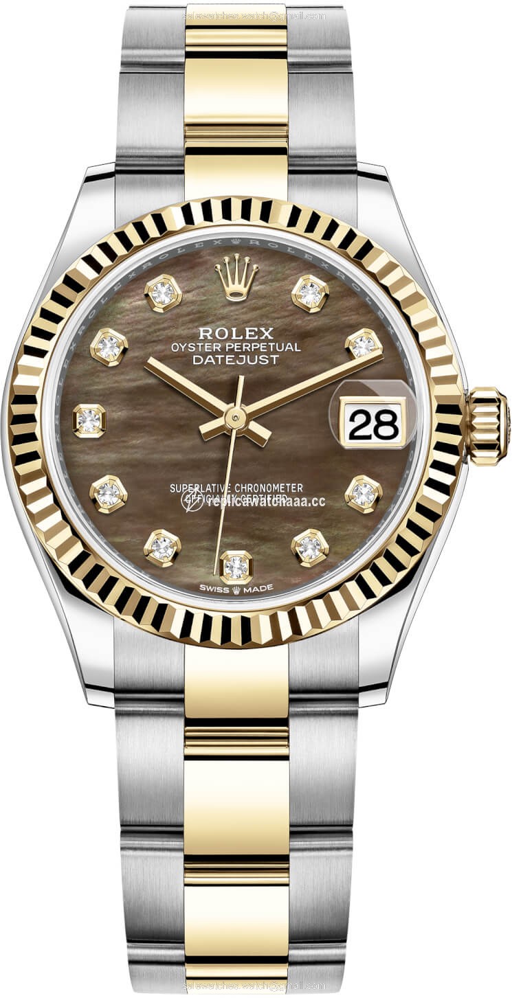 278273 Black MOP Diamond Oyster Rolex Datejust 31mm Stainless Steel and Yellow Gold Ladies Watch 278273 Black MOP Diamond Oyster Rolex Datejust 31mm Stainless Steel and Yellow Gold Ladies Watch