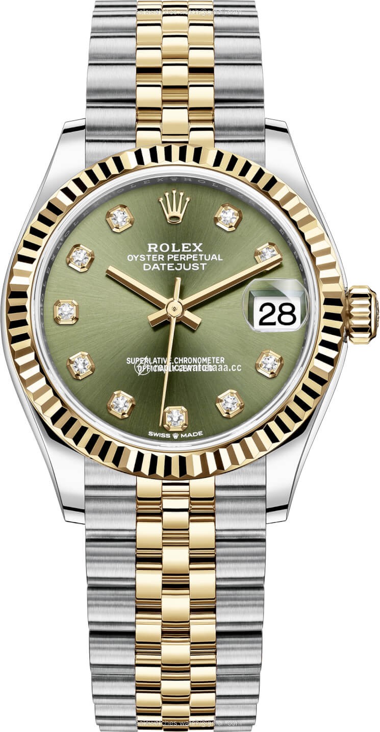 278273 Green Diamond Jubilee Rolex Datejust 31mm Stainless Steel and Yellow Gold Ladies Watch 278273 Green Diamond Jubilee Rolex Datejust 31mm Stainless Steel and Yellow Gold Ladies Watch