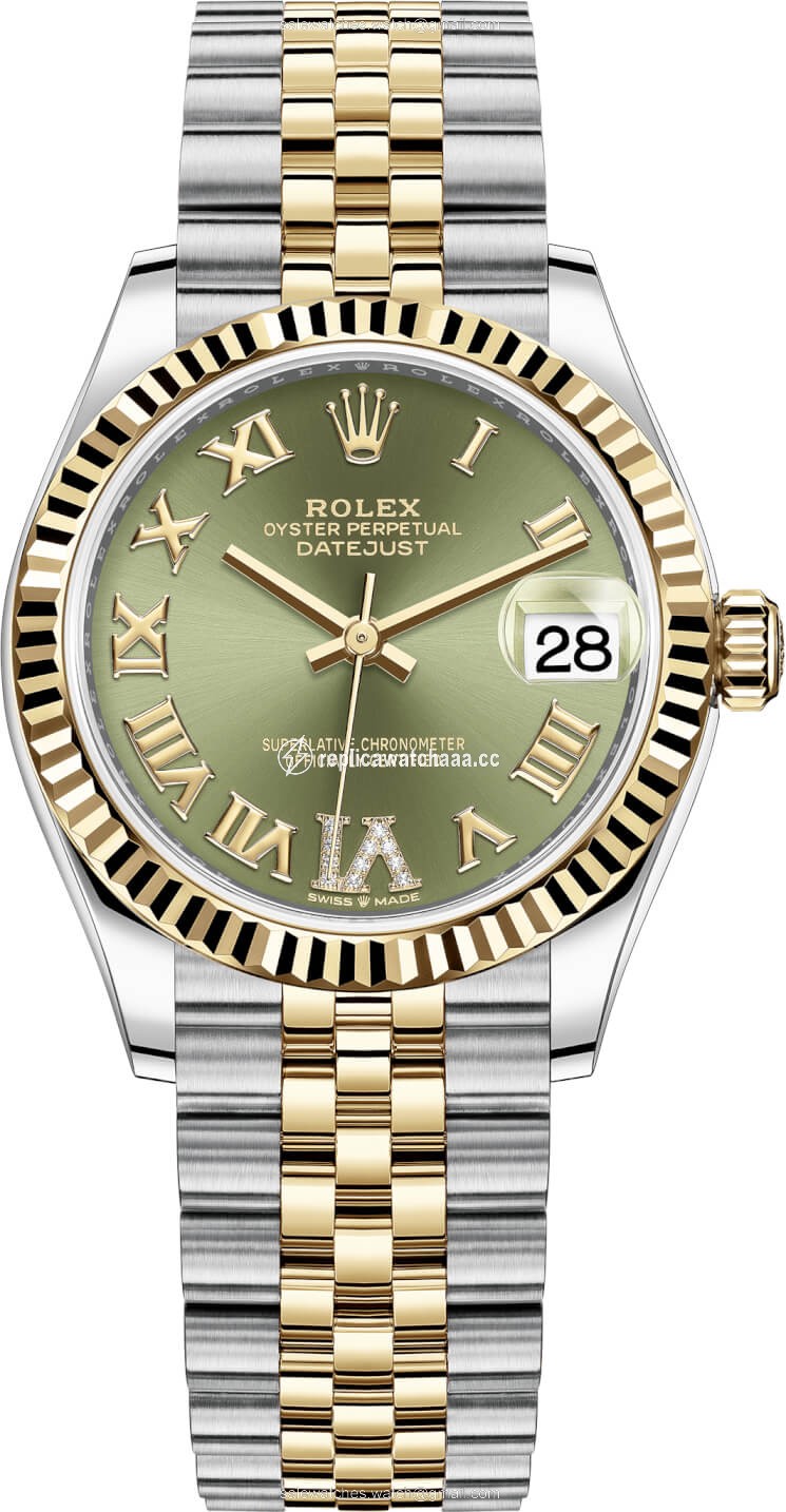 278273 Green VI Roman Jubilee Rolex Datejust 31mm Stainless Steel and Yellow Gold Ladies Watch 278273 Green VI Roman Jubilee Rolex Datejust 31mm Stainless Steel and Yellow Gold Ladies Watch