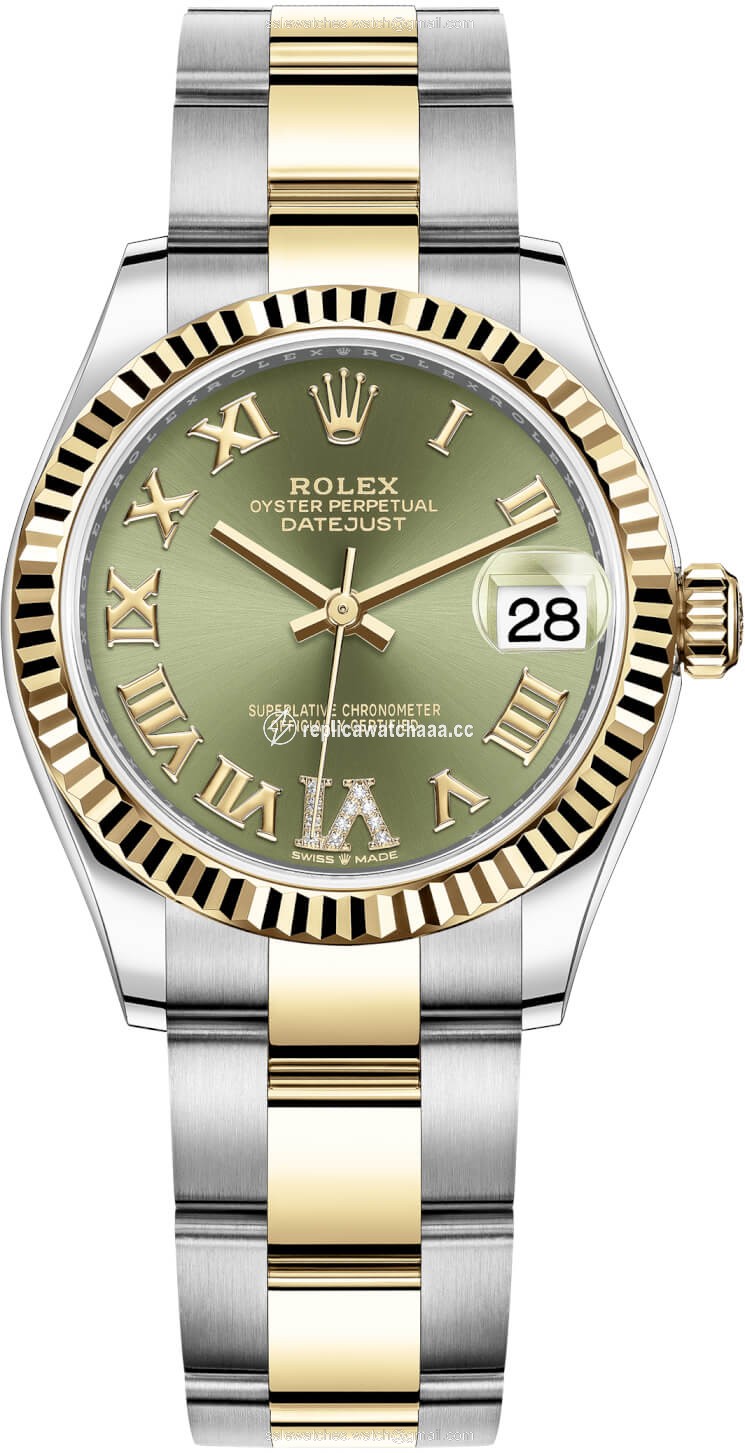 278273 Green VI Roman Oyster Rolex Datejust 31mm Stainless Steel and Yellow Gold Ladies Watch 278273 Green VI Roman Oyster Rolex Datejust 31mm Stainless Steel and Yellow Gold Ladies Watch
