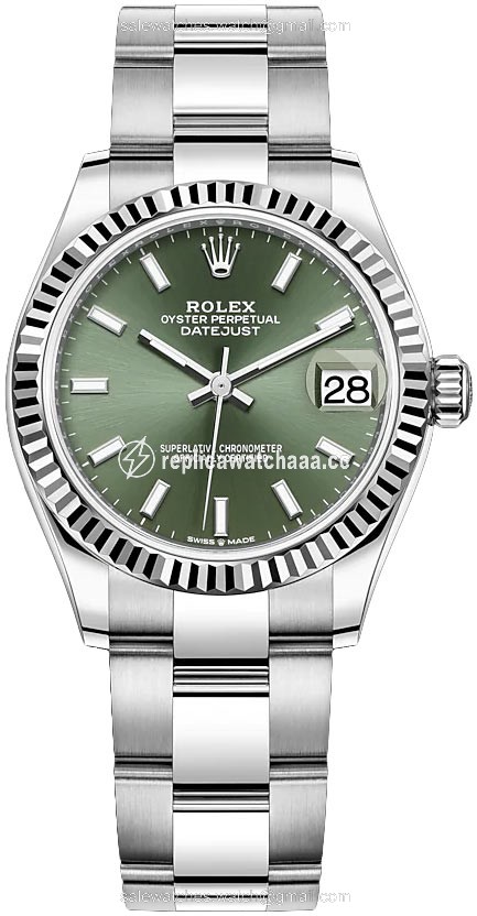 278274 Mint Green Index Oyster Rolex Datejust 31mm Stainless Steel Ladies Watch 278274 Mint Green Index Oyster Rolex Datejust 31mm Stainless Steel Ladies Watch