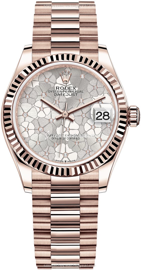 278275 Silver Floral President Rolex Datejust 31mm Everose Gold Ladies Watch 278275 Silver Floral President Rolex Datejust 31mm Everose Gold Ladies Watch