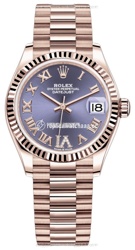 278275 Aubergine VI Roman President Rolex Datejust 31mm Everose Gold Ladies Watch 278275 Aubergine VI Roman President Rolex Datejust 31mm Everose Gold Ladies Watch