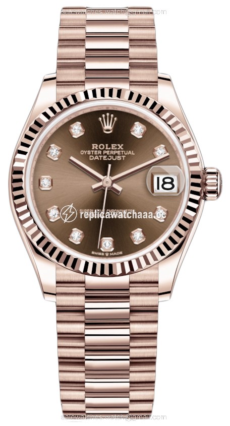 278275 Chocolate Diamond President Rolex Datejust 31mm Everose Gold Ladies Watch 278275 Chocolate Diamond President Rolex Datejust 31mm Everose Gold Ladies Watch