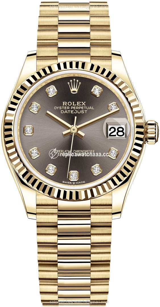 278278 Dark Grey Diamond President Rolex Datejust 31mm Yellow Gold Ladies Watch 278278 Dark Grey Diamond President Rolex Datejust 31mm Yellow Gold Ladies Watch