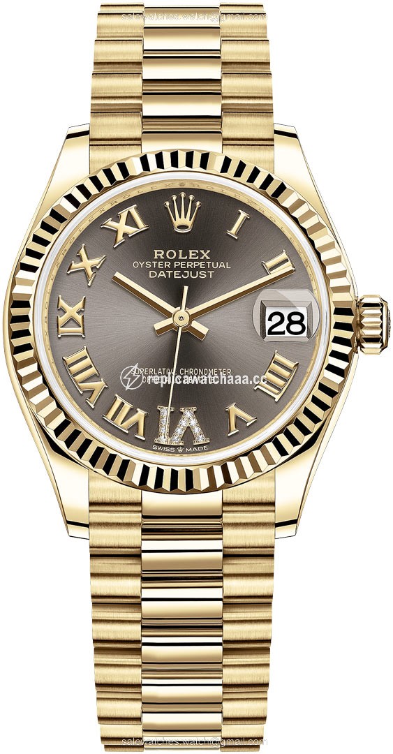 278278 Dark Grey Roman VI President Rolex Datejust 31mm Yellow Gold Ladies Watch 278278 Dark Grey Roman VI President Rolex Datejust 31mm Yellow Gold Ladies Watch