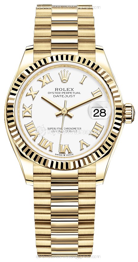 278278 White Roman President Rolex Datejust 31mm Yellow Gold Ladies Watch 278278 White Roman President Rolex Datejust 31mm Yellow Gold Ladies Watch