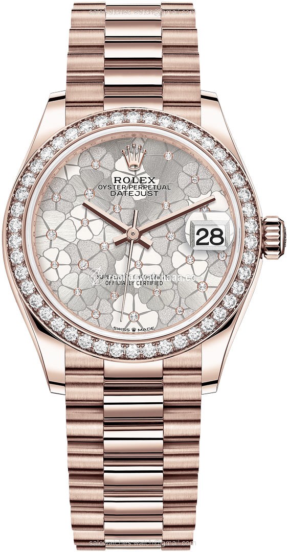 278285rbr Silver Floral President Rolex Datejust 31mm Everose Gold Ladies Watch 278285rbr Silver Floral President Rolex Datejust 31mm Everose Gold Ladies Watch