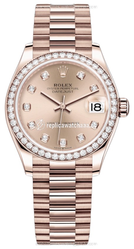 278285rbr Gold Diamond President Rolex Datejust 31mm Everose Gold Ladies Watch 278285rbr Gold Diamond President Rolex Datejust 31mm Everose Gold Ladies Watch