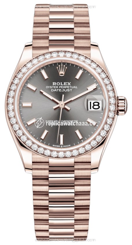 278285rbr Rhodium Index President Rolex Datejust 31mm Everose Gold Ladies Watch 278285rbr Rhodium Index President Rolex Datejust 31mm Everose Gold Ladies Watch