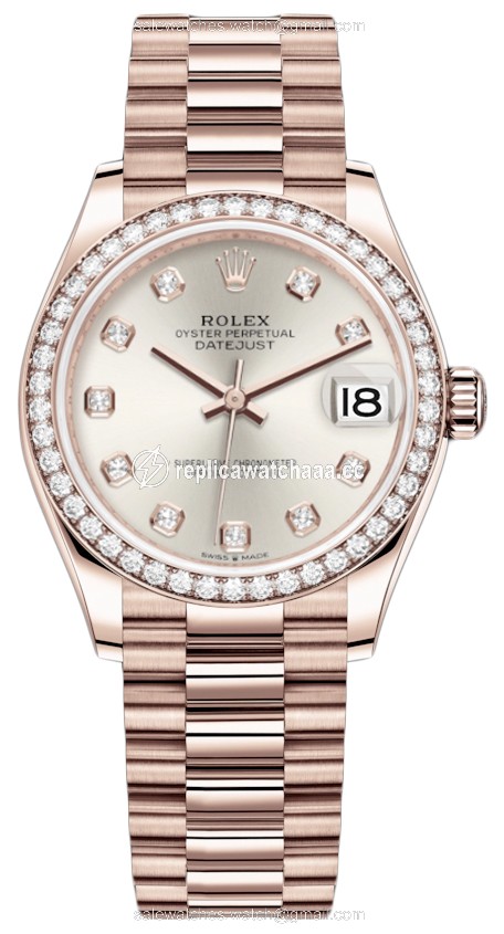 278285rbr Silver Diamond President Rolex Datejust 31mm Everose Gold Ladies Watch 278285rbr Silver Diamond President Rolex Datejust 31mm Everose Gold Ladies Watch