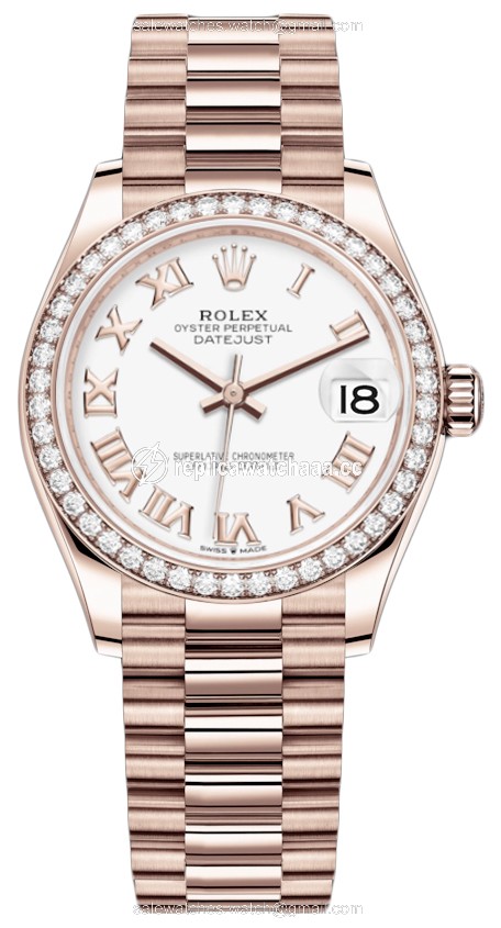 278285rbr White Roman President Rolex Datejust 31mm Everose Gold Ladies Watch 278285rbr White Roman President Rolex Datejust 31mm Everose Gold Ladies Watch