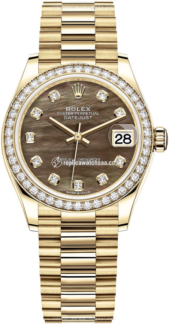 278288RBR Black MOP Diamond President Rolex Datejust 31mm Yellow Gold Ladies Watch 278288RBR Black MOP Diamond President Rolex Datejust 31mm Yellow Gold Ladies Watch