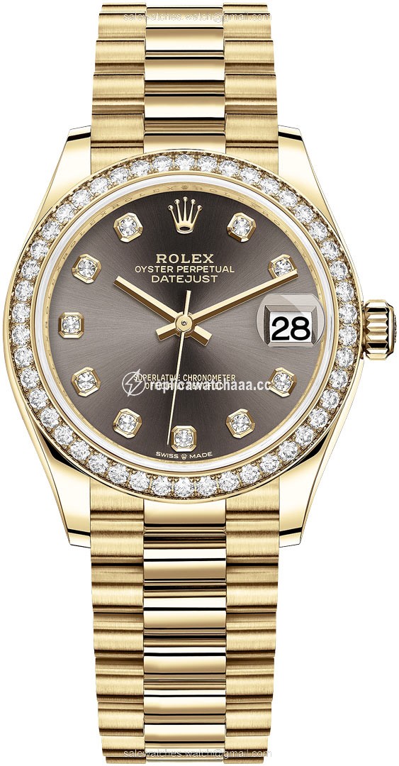 278288RBR Dark Grey Diamond President Rolex Datejust 31mm Yellow Gold Ladies Watch 278288RBR Dark Grey Diamond President Rolex Datejust 31mm Yellow Gold Ladies Watch