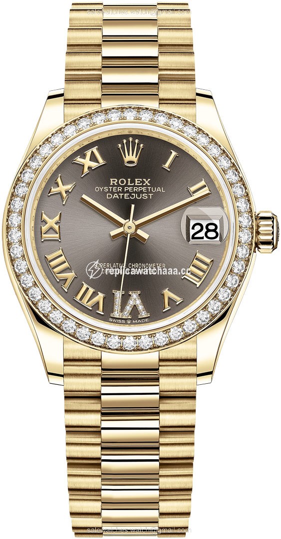 278288RBR Dark Grey Roman VI President Rolex Datejust 31mm Yellow Gold Ladies Watch 278288RBR Dark Grey Roman VI President Rolex Datejust 31mm Yellow Gold Ladies Watch