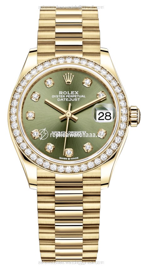 278288rbr Green Diamond President Rolex Datejust 31mm Yellow Gold Ladies Watch 278288rbr Green Diamond President Rolex Datejust 31mm Yellow Gold Ladies Watch